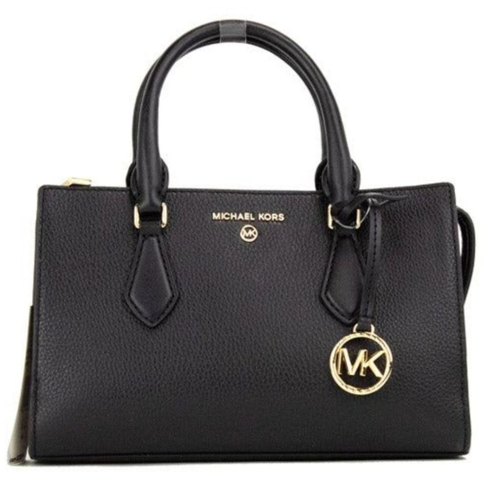 NEW Michael Kors Valerie Small East West Satchel Black Leather Crossbody Bag - Picture 1 of 12